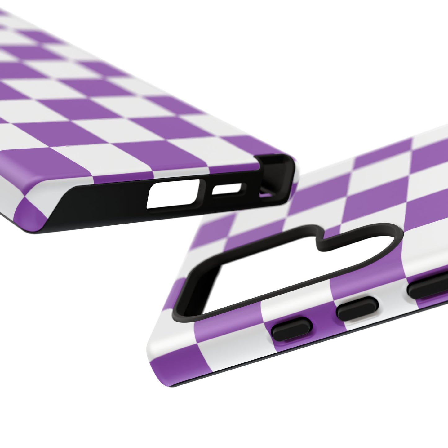 Purple Checkered Phone Case, Samsung Galaxy S25, S25 Plus, S24, S24 Plus, S24 Ultra, S23, S22, S22 Plus, S21 Ultra, S21 FE, S20+
