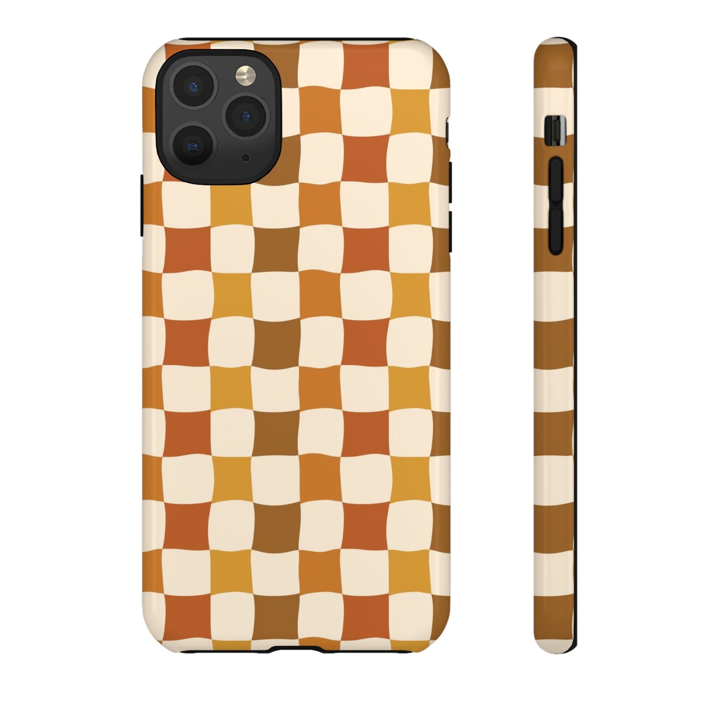 Boho Checked Phone Case, Checkerboard Design, Durable Protection, Phone Cover, Phone case For iPhone and Samsung, Trendy Phone Cover
