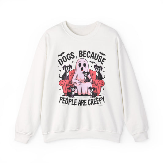 Cozy Ghost Dog Sweatshirt | Unisex Crewneck, Perfect for Pet Lovers, Halloween, Fall Fashion, Gifts for Dog Owners, Cute Dog Sweater, Funny
