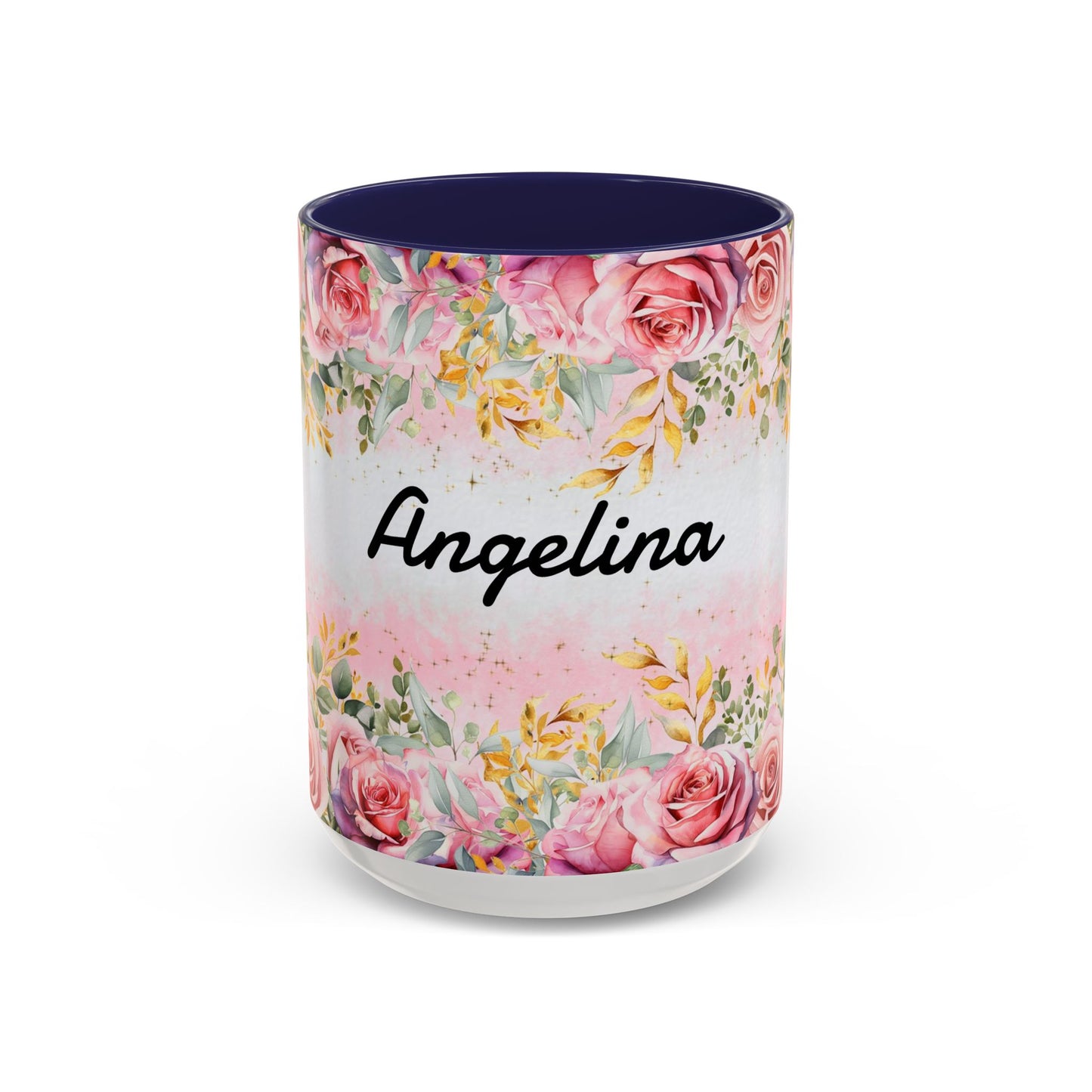 Personalized Floral Accent Coffee Mug, Custom Gift for Her, Birthday Mug, Floral Drinkware, Mother's Day Gift