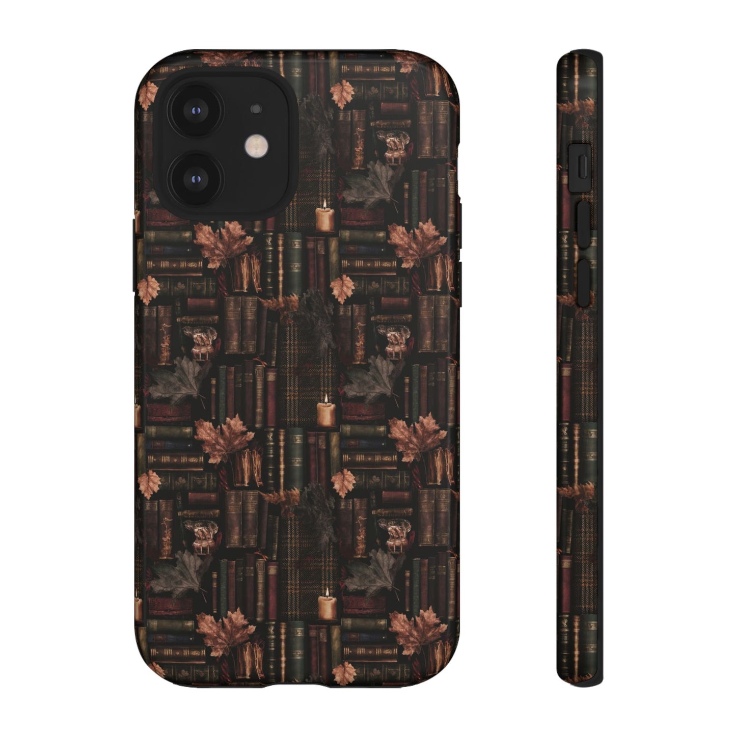 Gothic Phone Case Dark Academia Literary iPhone Samsung Cover with Books & Flowers, Phone case