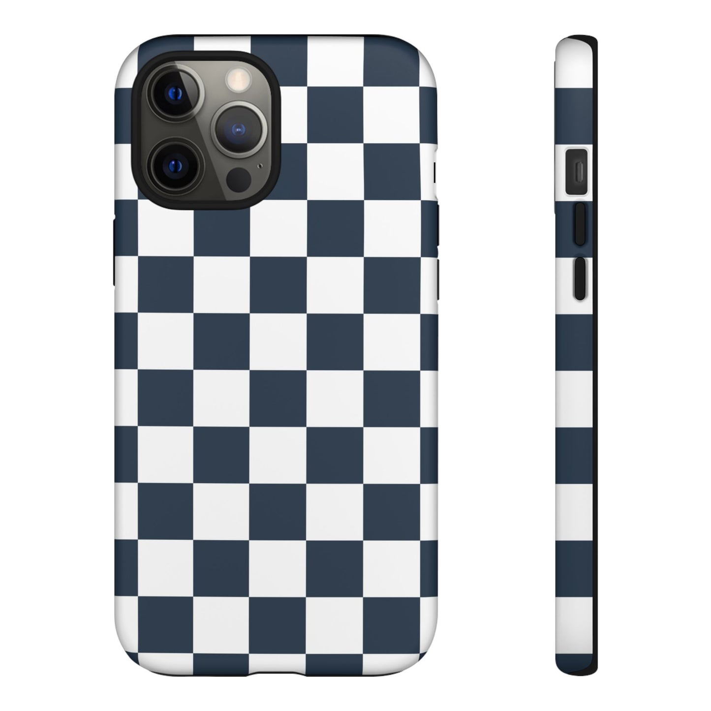 Navy Checkerboard Phone Case, iPhone 17 Pro, 17, 16, 15, 14, 13, 12, 11, X, XR, XS MAX, Tough Case for iPhone