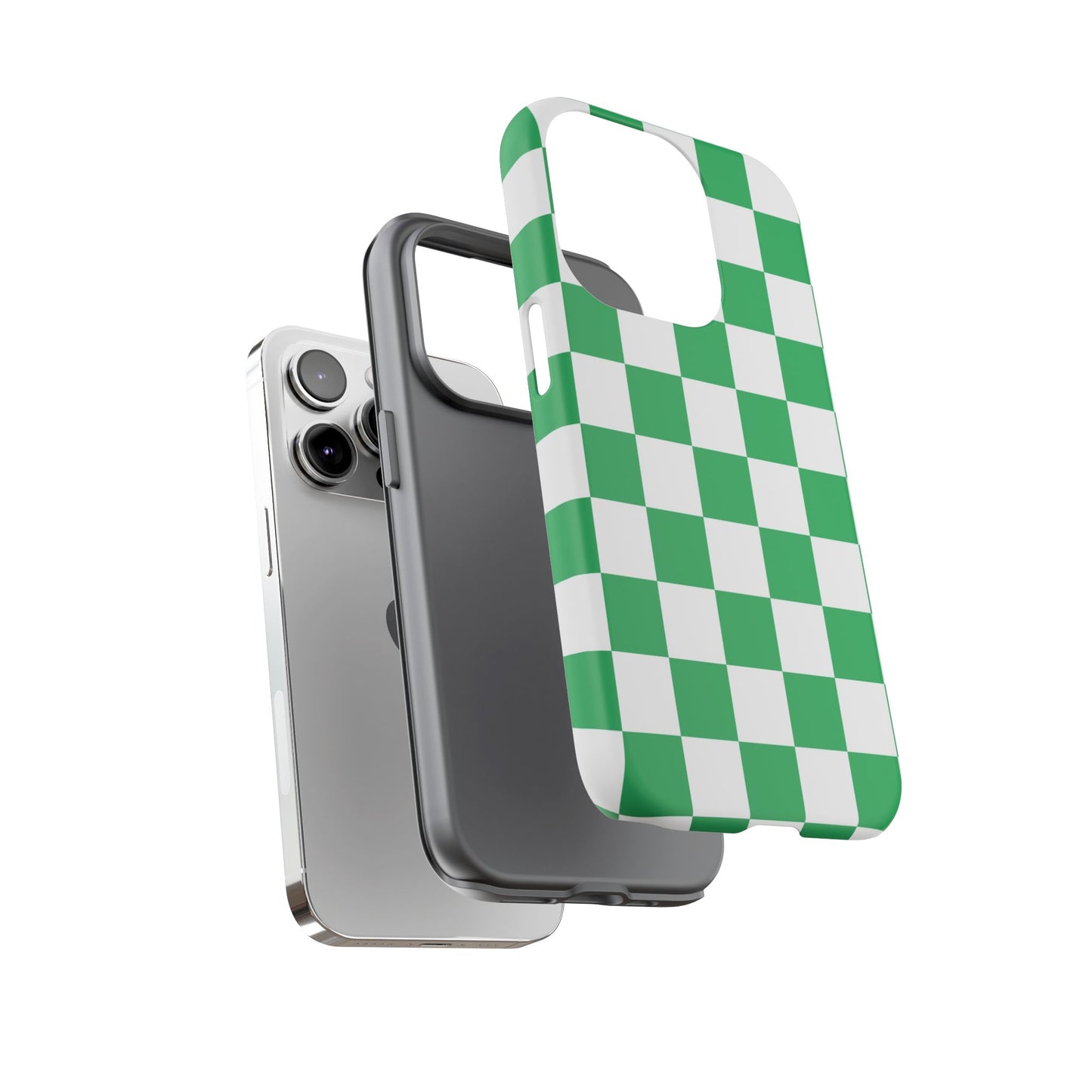 Green Checkerboard Phone Case, iPhone 17 Pro, 17, 16, 15, 14, 13, 12, 11, X, XR, XS MAX, Mobile Cover, Gift for Students, Phone Accessory