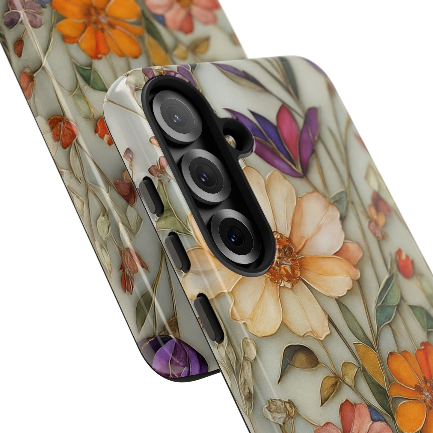 Phone case For iPhone & Samsung, Wildflower Mosaic MagSafe iPhone Case: Botanical Floral Design iPhone