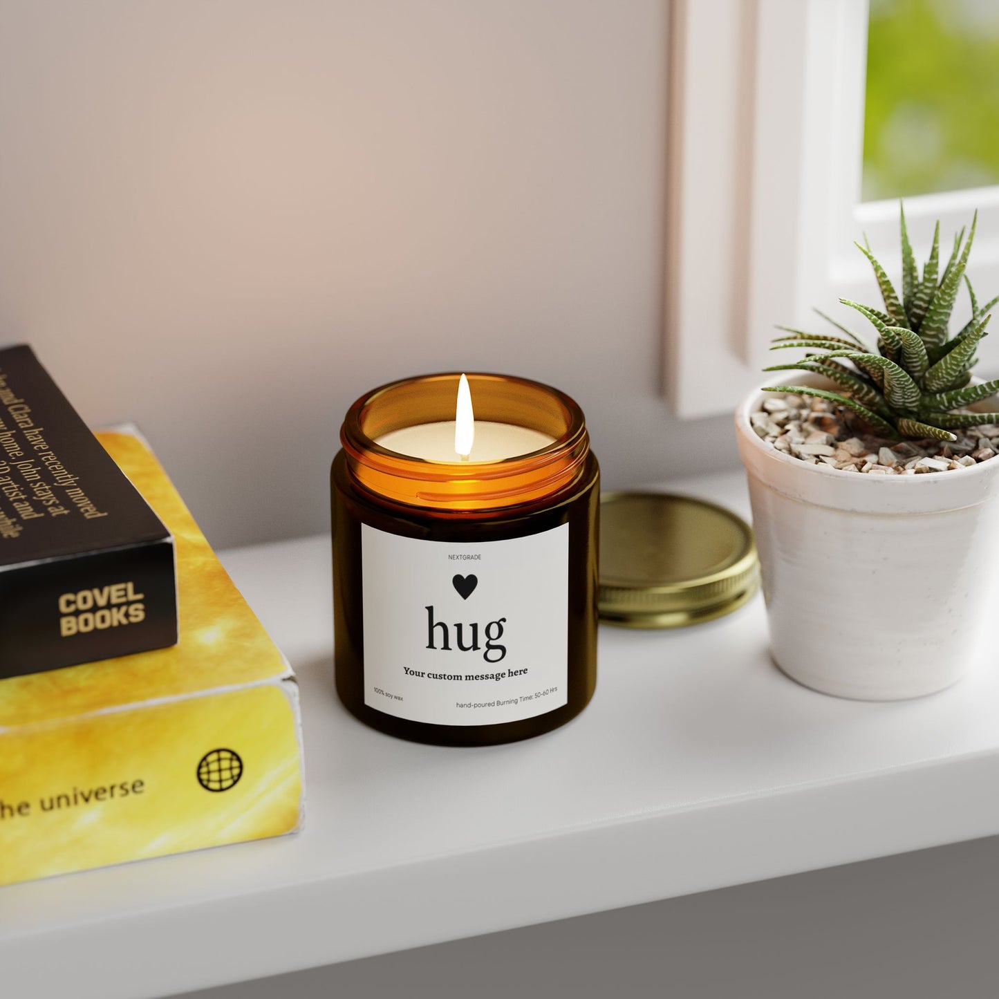 Personalized Soy Wax Scented Candle, Send a Hug Candle, Coconut Apricot Wax, Hug Candle, Ideal Gift for Friends, Home Decor, Cozy Atmosphere