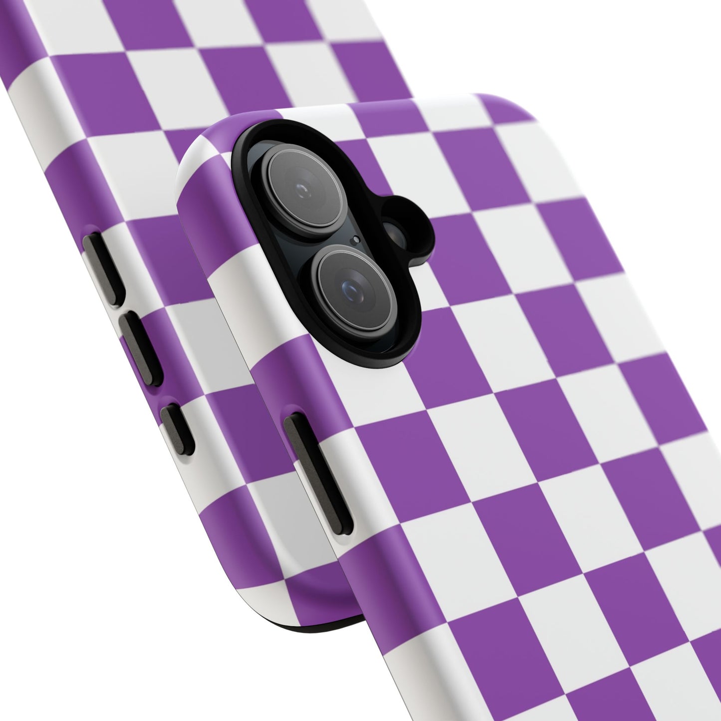 Purple Checkered Phone Case,  iPhone 17 Pro, 17, 16, 15, 14, 13, 12, 11, X, XR, XS MAX, Trendy Gift for Friends, Accessory for Occasions