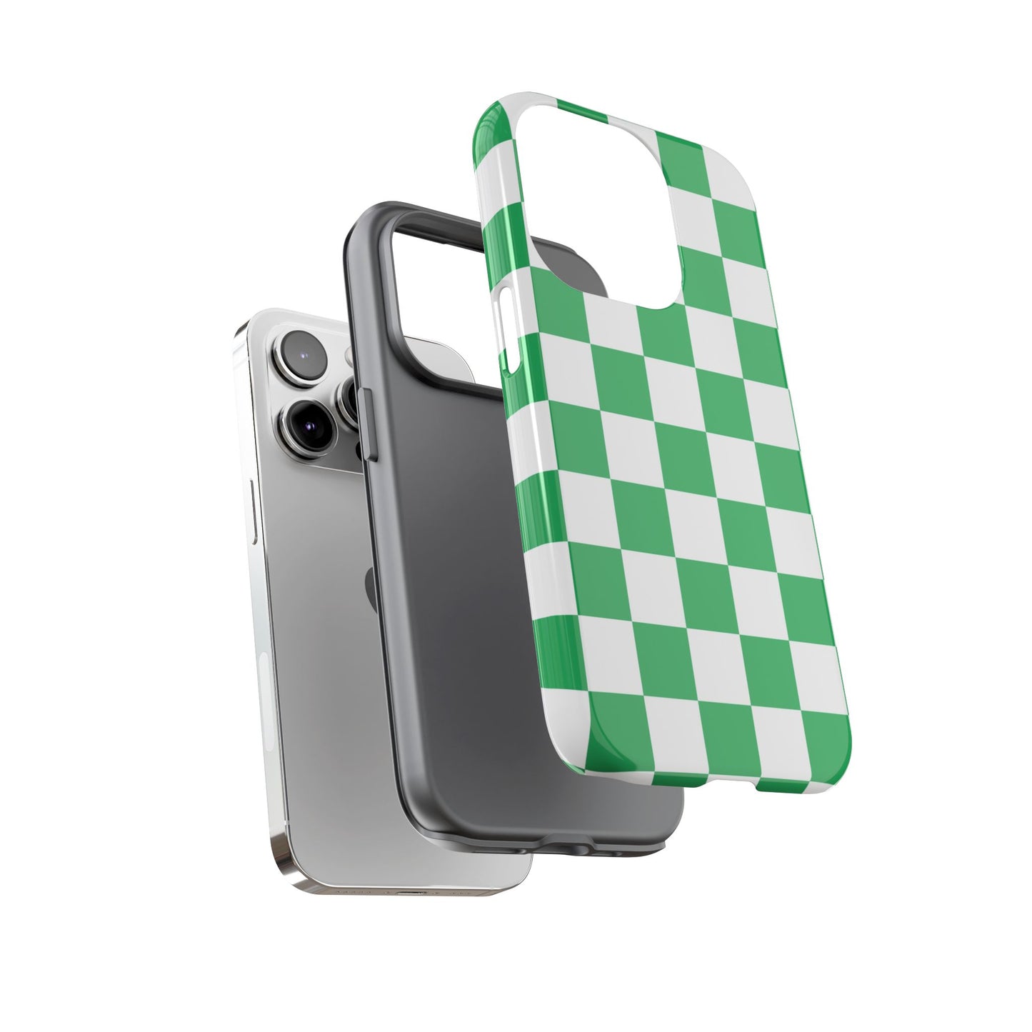 Green Checkerboard Phone Case, iPhone 17 Pro, 17, 16, 15, 14, 13, 12, 11, X, XR, XS MAX, Mobile Cover, Gift for Students, Phone Accessory
