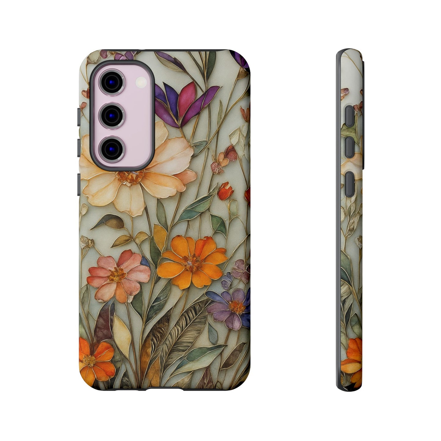 Phone case For iPhone & Samsung, Wildflower Mosaic MagSafe iPhone Case: Botanical Floral Design iPhone