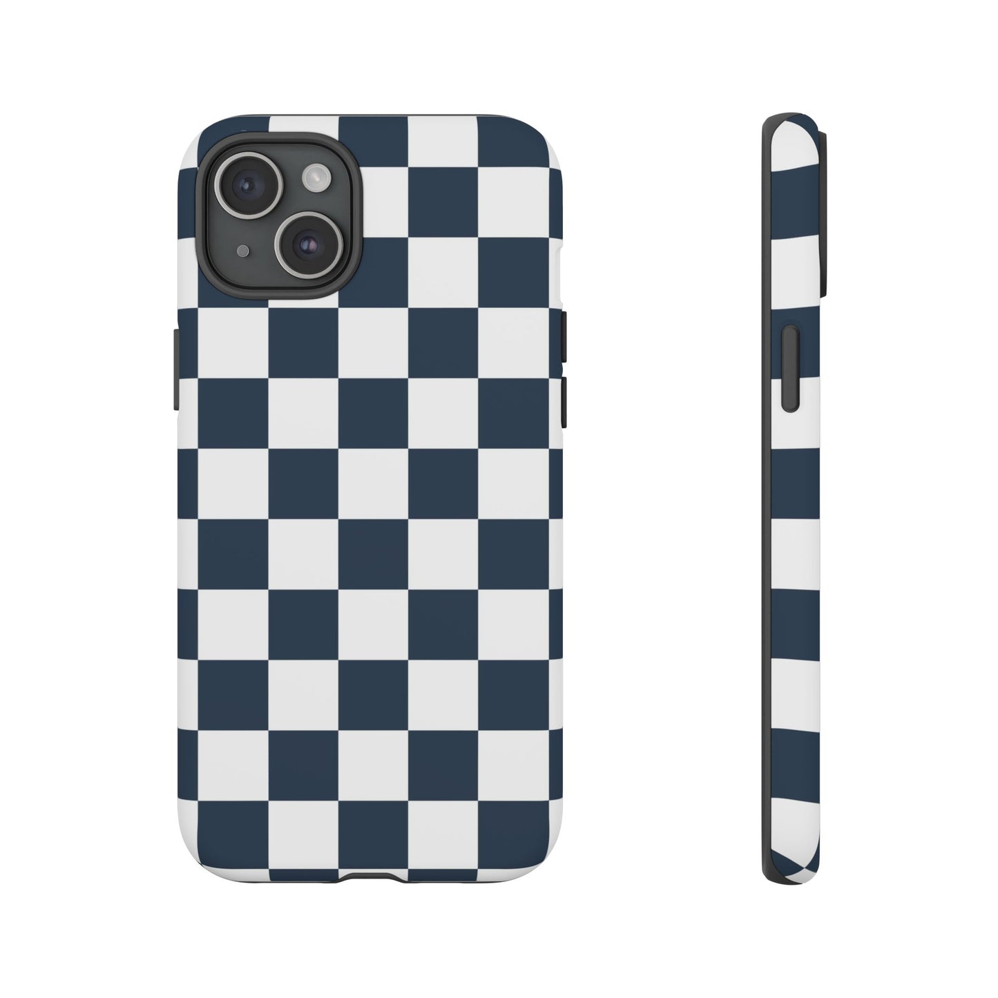 Navy Checkerboard Phone Case, iPhone 17 Pro, 17, 16, 15, 14, 13, 12, 11, X, XR, XS MAX, Tough Case for iPhone