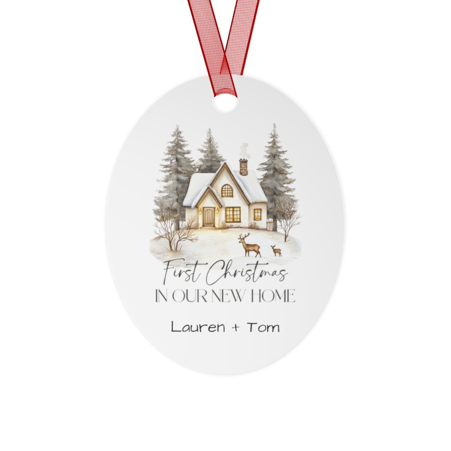 Personalized Christmas Ornaments, First Christmas in Our New Home, Ceramic Christmas Decor, Gift for Couples, Family Keepsake