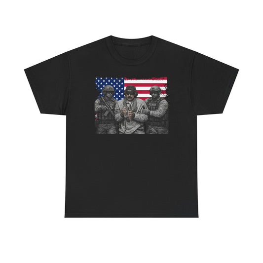 American Flag Soldiers T-Shirt | Patriotic Military Graphic Tee | Veteran Pride Shirt, USA Freedom Apparel Gift