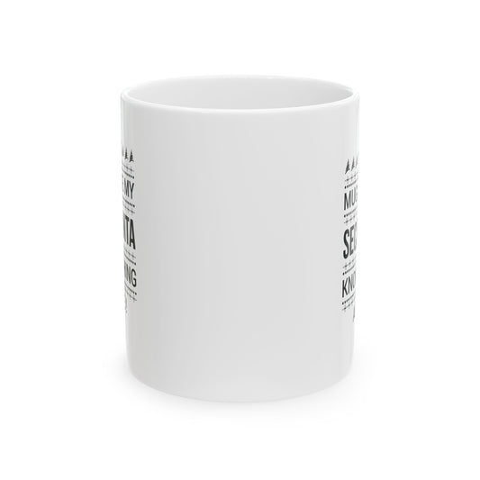 Funny Secret Santa Ceramic Mug, Perfect Holiday Gift, Christmas Coffee Cup, Humor, Unique Gift Idea, Christmas Day Gift