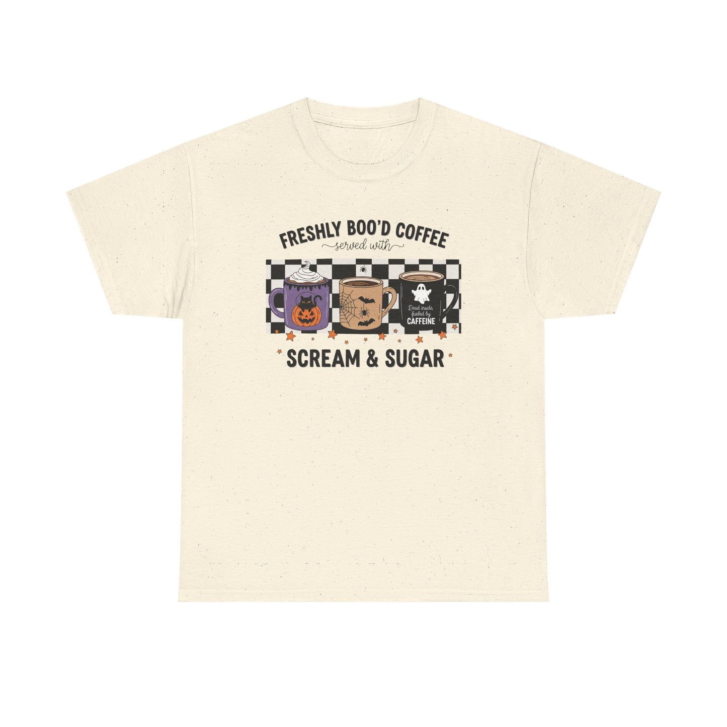 Coffee Lover Tee, Freshly Boo'd Coffee, Halloween Gift, Soft Cotton T-Shirt, Perfect for Fall Celebrations, Unique Graphic Tee