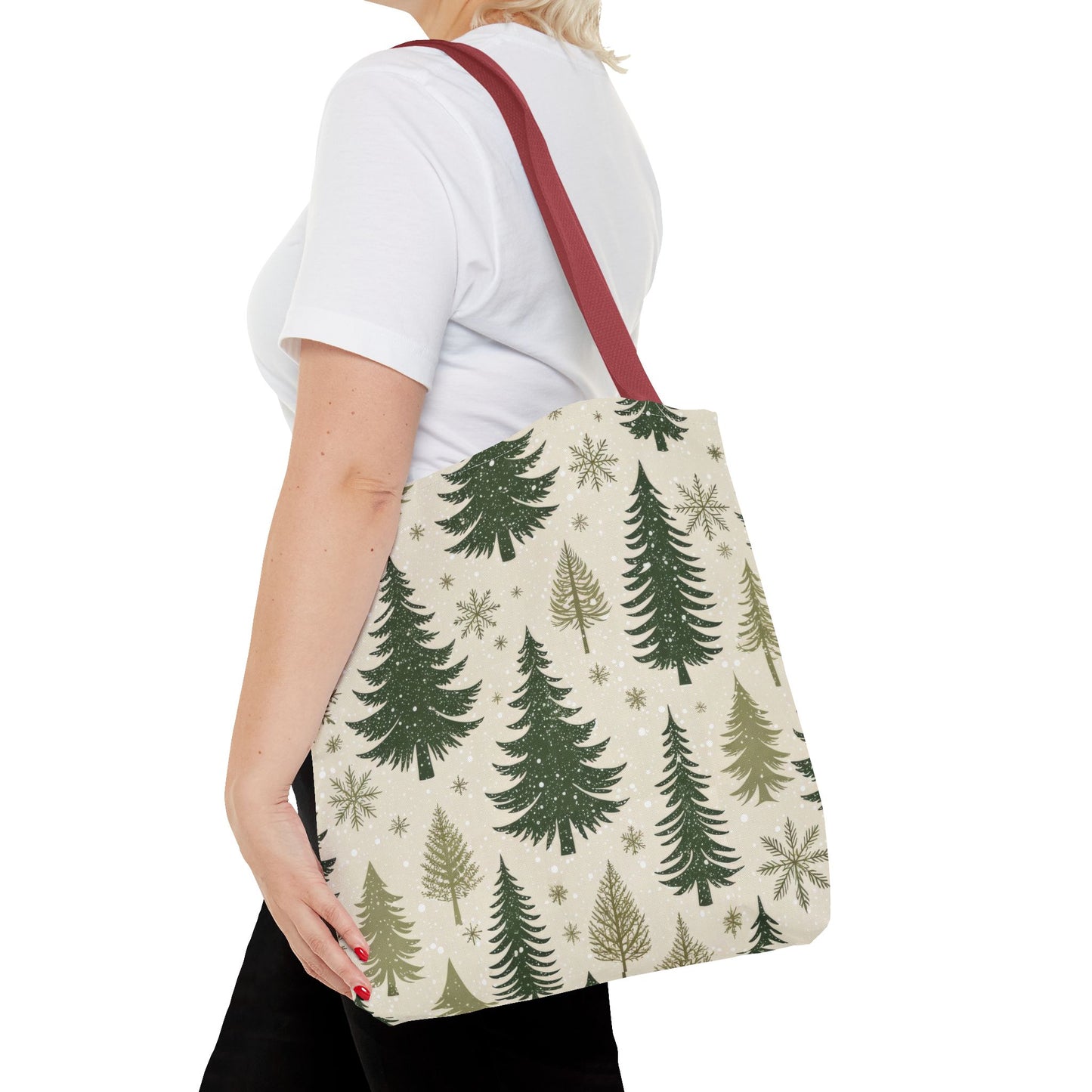 Holiday Pine Tree Tote Bag, Tote Bag, Christmas Tote Bag, Perfect Christmas Gift, Festive Green Design, Seasonal Accessories