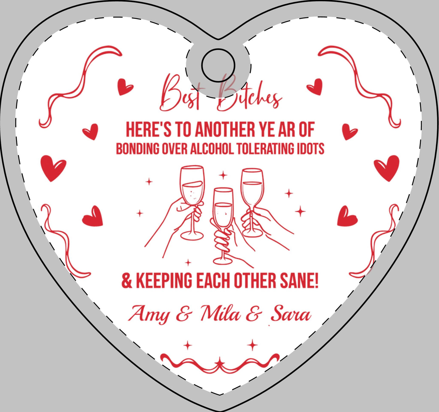 Best Bitches Ornament, A Fun and Sassy Holiday Keepsake to Celebrate Your Best Friend and Your Unbreakable Bond this Christmas Season Decor