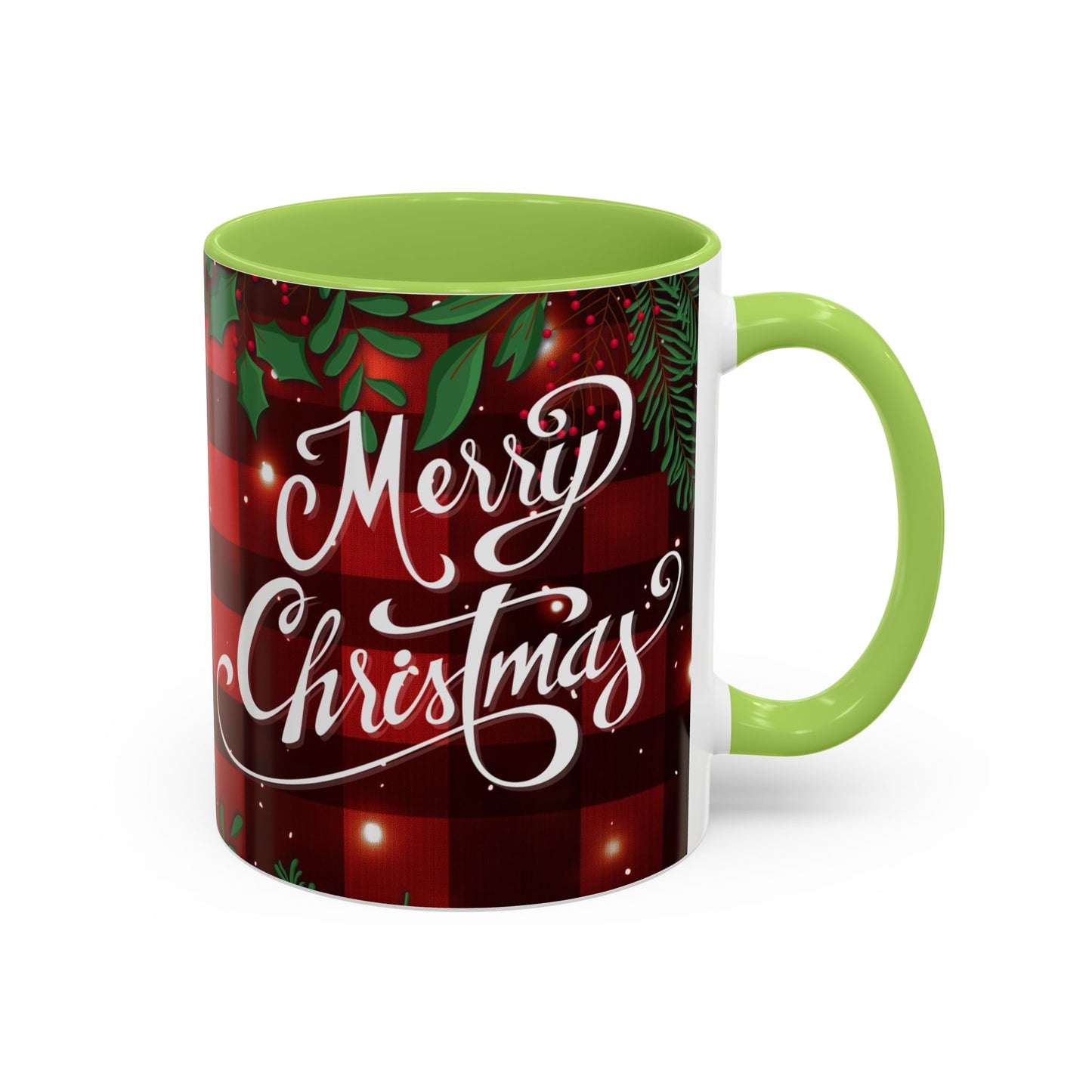 Personalized  Merry Christmas Accent Coffee Mug, Holiday Gift, Xmas Decor, Festive Beverage Cup, Custom Holiday Mug