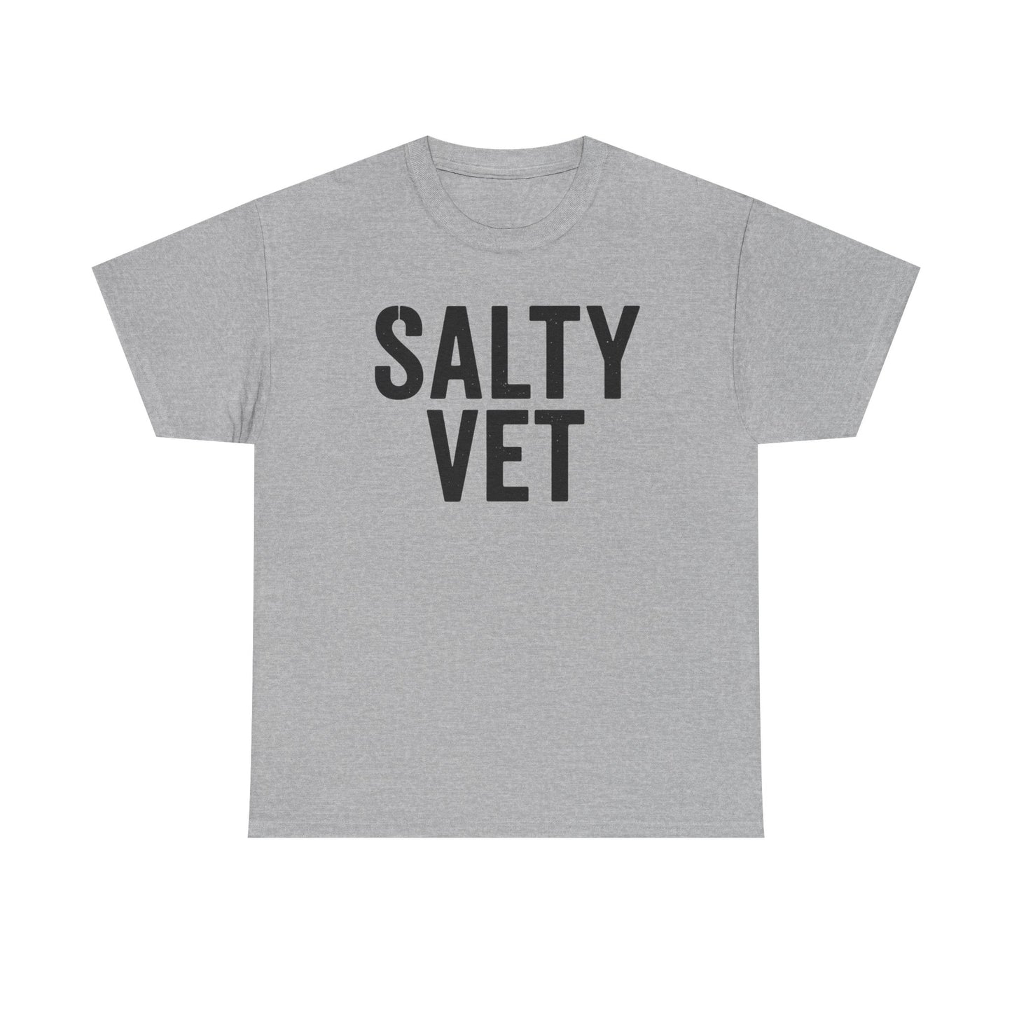 Salty Vet Unisex Heavy Cotton Tee, Funny Gift For Veteran, Casual Shirt, Animal Lover Apparel, Unique Gift for Veterinarians