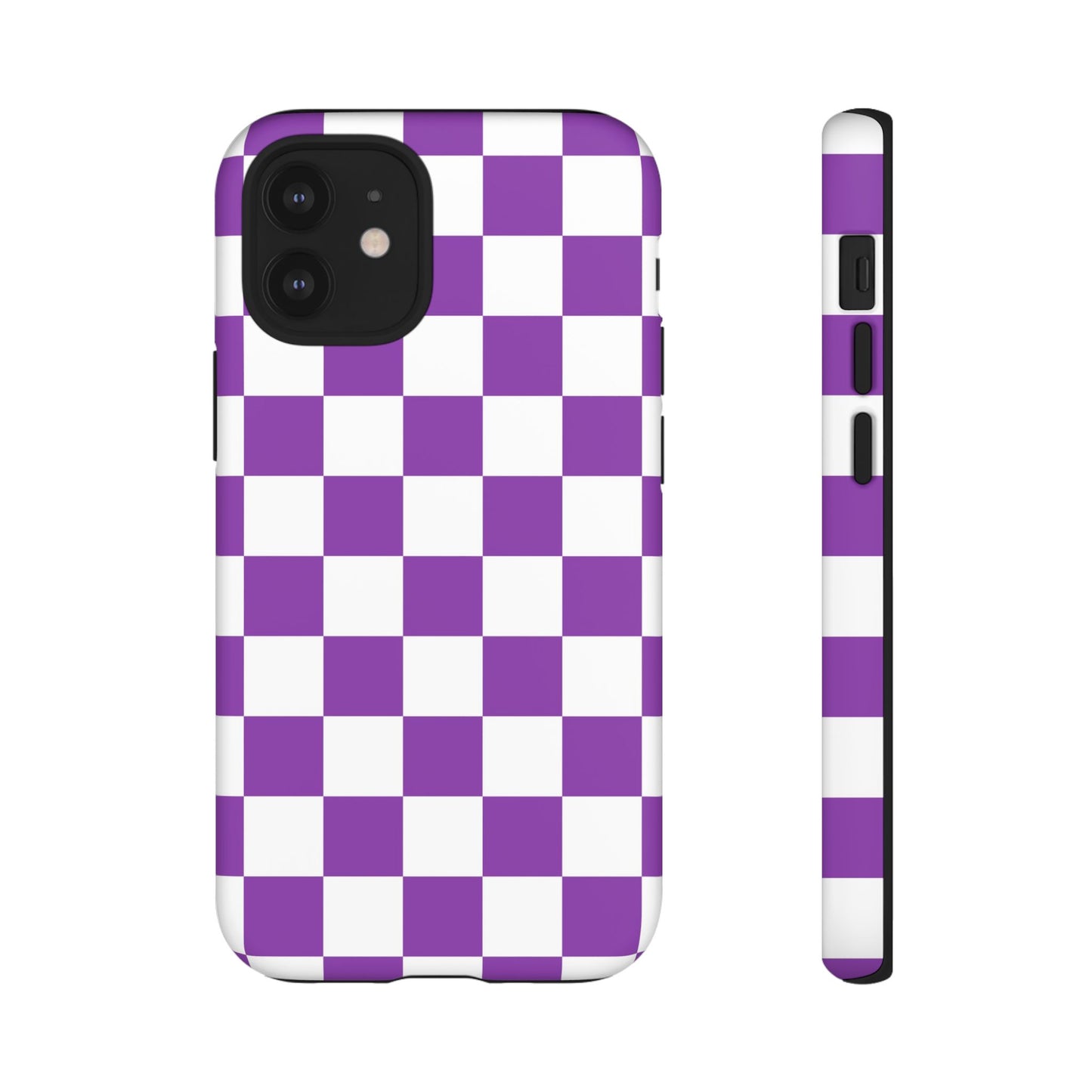 Purple Checkered Phone Case,  iPhone 17 Pro, 17, 16, 15, 14, 13, 12, 11, X, XR, XS MAX, Trendy Gift for Friends, Accessory for Occasions