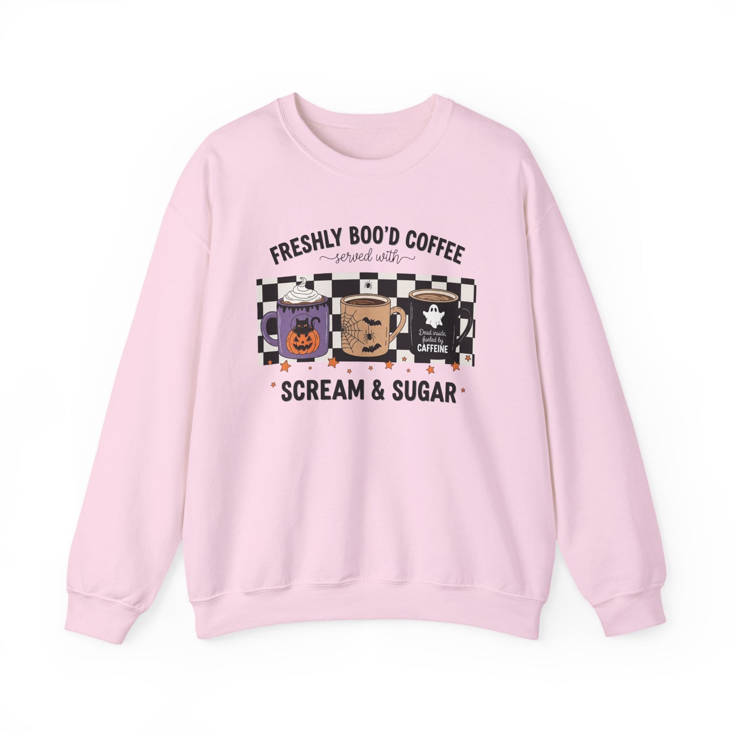 Halloween Coffee Sweatshirt, Cozy Crewneck, Fall Apparel, Scream & Sugar Tee, Gift for Coffee Lovers, Halloween Apparel