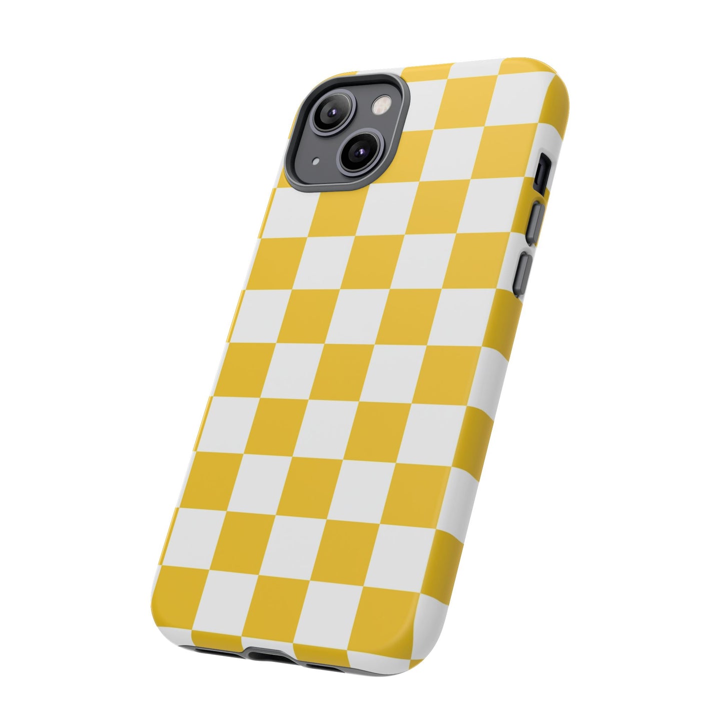 Yellow Checkered Phone Case - iPhone 17 Pro, 17, 16, 15, 14, 13, 12, 11, X, XR, XS MAX, Gift for Friends