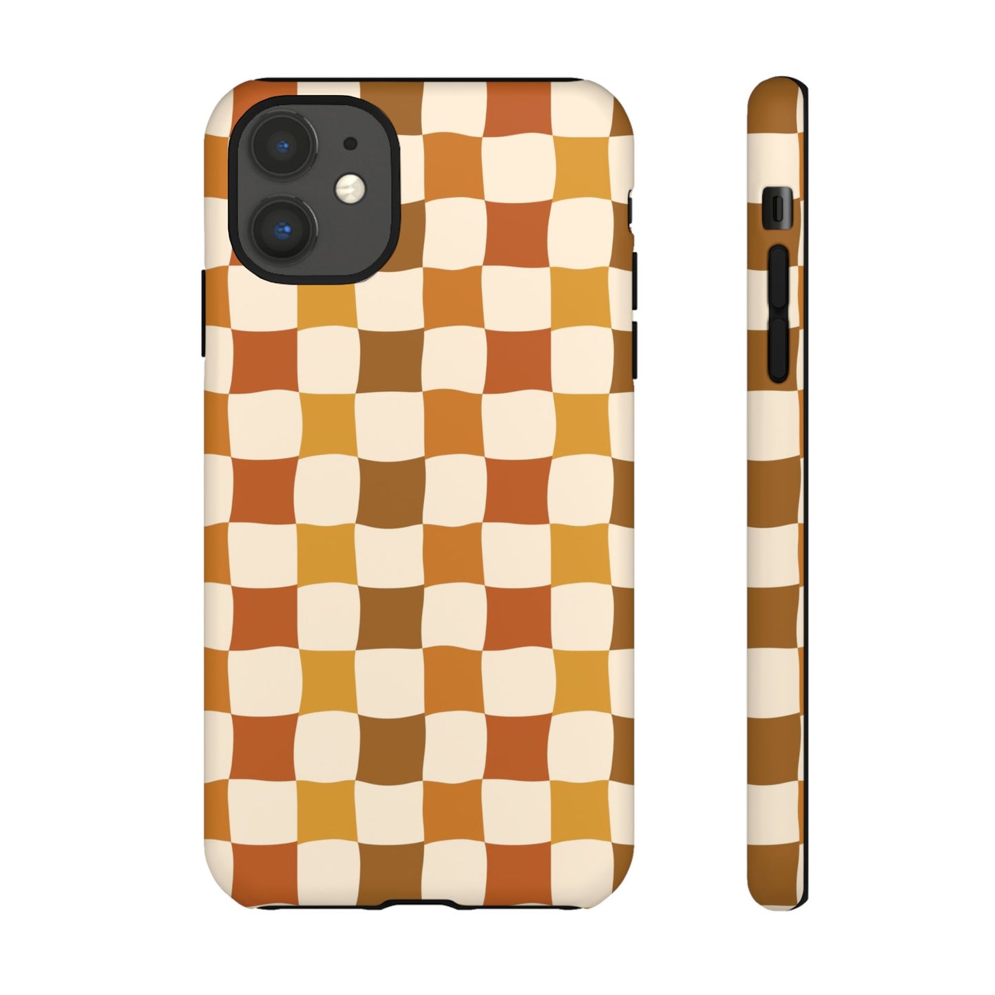 Boho Checked Phone Case, Checkerboard Design, Durable Protection, Phone Cover, Phone case For iPhone and Samsung, Trendy Phone Cover