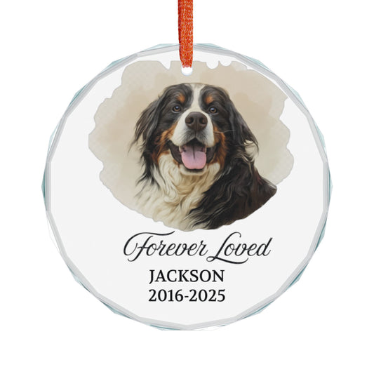 Personalized Dog Memorial Ornament, Dog Photo Ornament, Pet Memorial Gifts, Dog Christmas Ornaments, Dog Loss Keepsake, Forever Loved