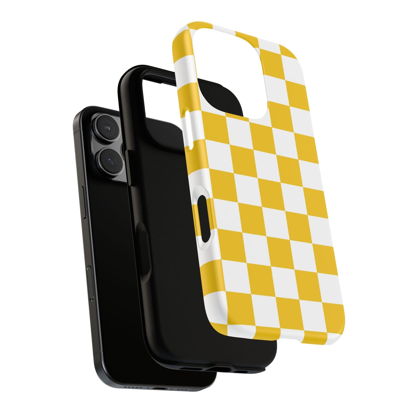 Yellow Checkered Phone Case - iPhone 17 Pro, 17, 16, 15, 14, 13, 12, 11, X, XR, XS MAX, Gift for Friends