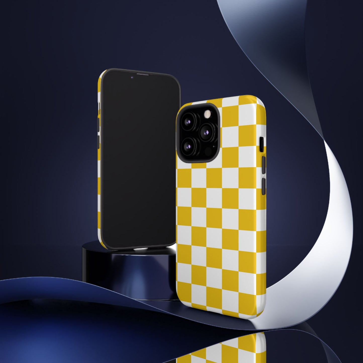 Yellow Checkered Phone Case - iPhone 17 Pro, 17, 16, 15, 14, 13, 12, 11, X, XR, XS MAX, Gift for Friends