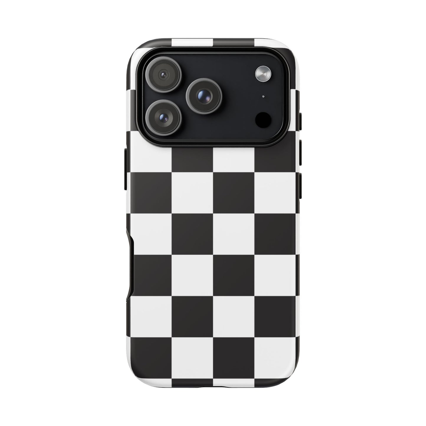 Black and White Checker iPhone Case, Stylish iPhone Cover for Teens, Holiday Gift, Unique Mobile Accessories, Tough Protection