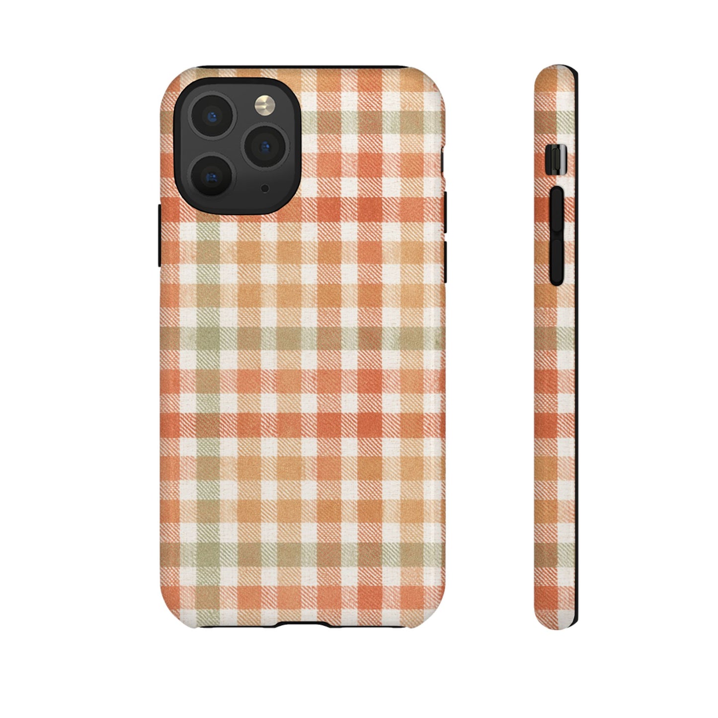 Boho Checkered Phone Case | Neutral Aesthetic Plaid Case | Retro Minimalist Check Design | iPhone Cover | Samsung Cover