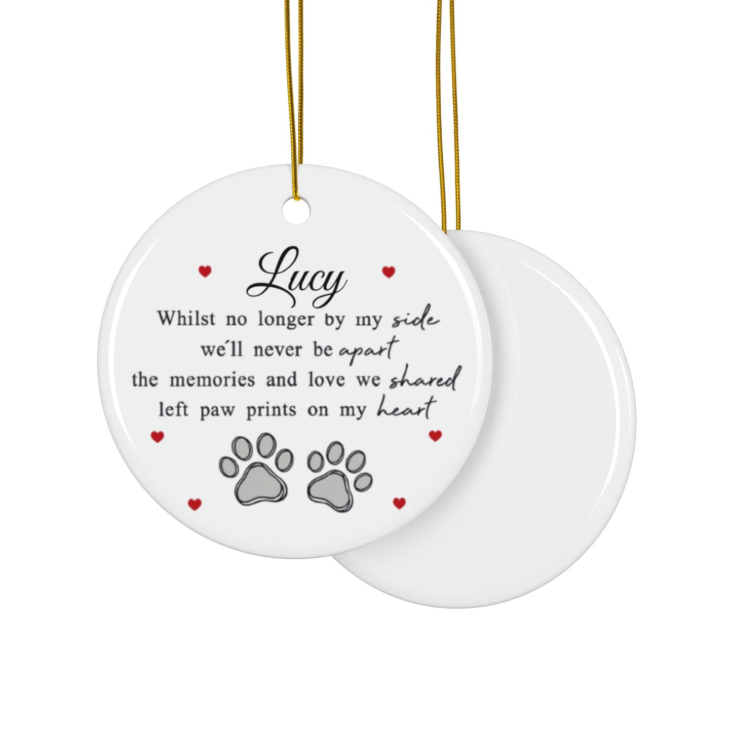 Memorial Decorative Ornaments, Pet Loss Gift, Double-Sided Keepsake, Custom Memorial Decor, Dog/Cat Tribute, Heartfelt Remembrance