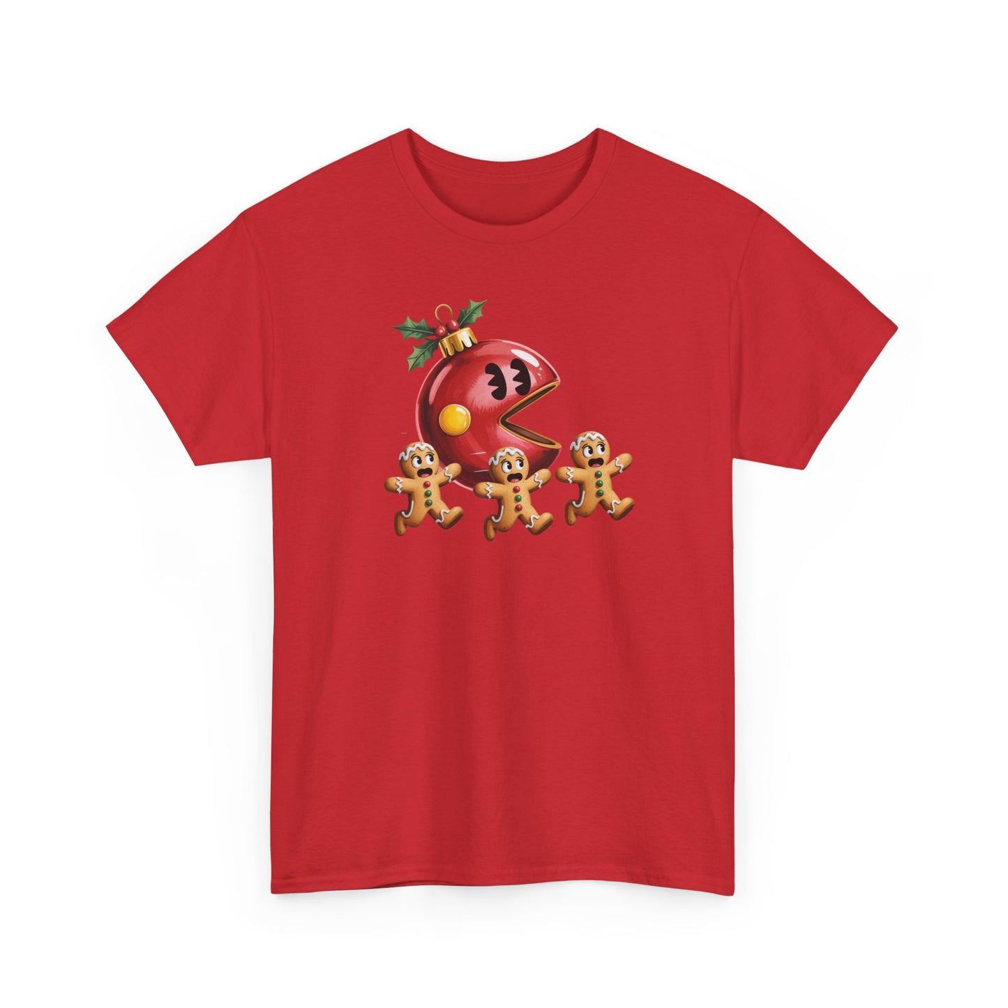 Festive Holiday Tee, Christmas Gift, Retro Video Game Shirt, Gingerbread Print, Casual Wear, Fun Holiday Apparel, Gift for her
