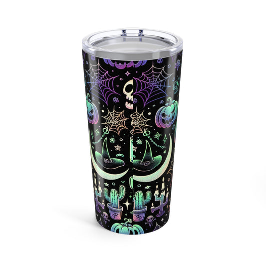 Spooky Vibes Tumbler, Halloween Spooky Engraved Tumbler | Ghost Ghouls Bats Tumbler | Engraved Bat Skeleton Tumbler | Ghost Ghouls Tumbler