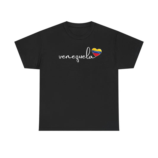 Venezuela Sweatshirt with Heart Flag | Minimalist Country Pride Crewneck | Travel Gift for Her, South America Apparel