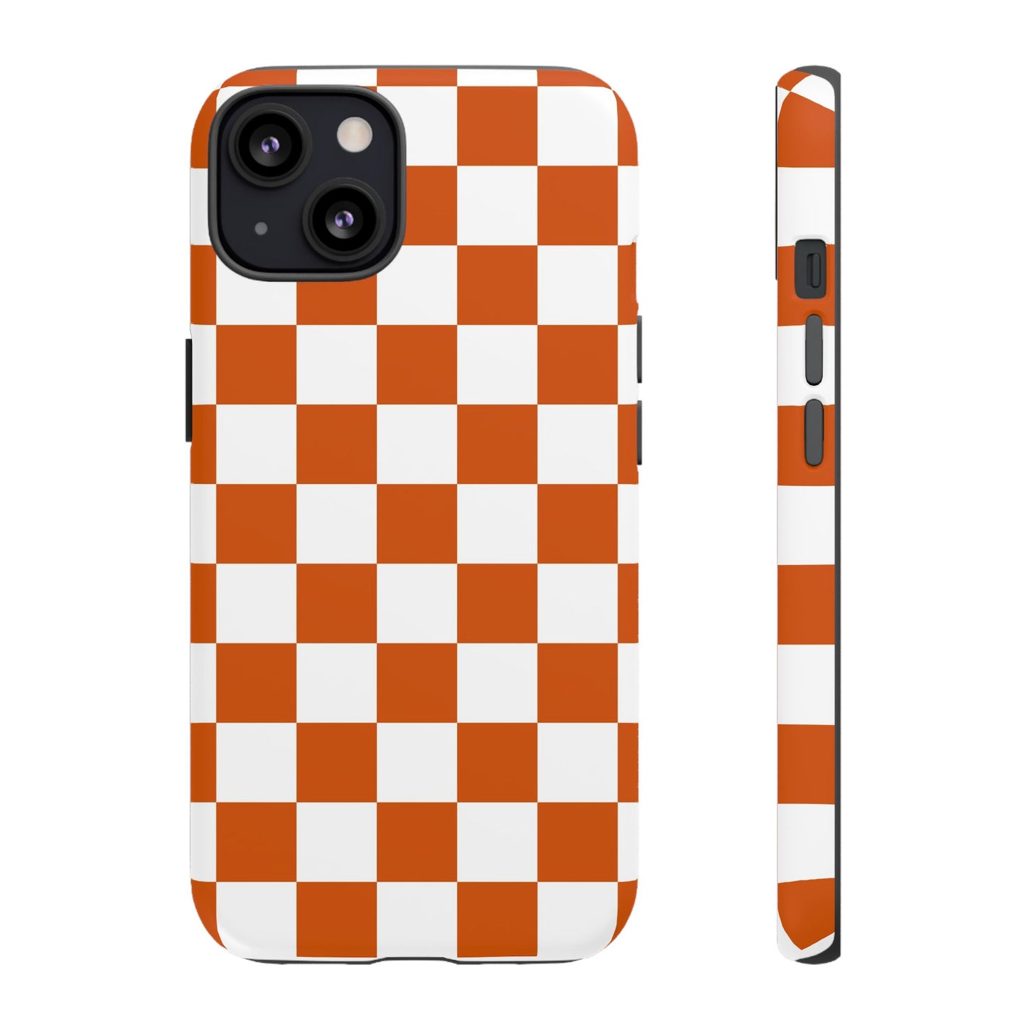 Checkered Phone Case, Checkered Phone Case - iPhone 17 16 15 14 13 12 11 Pro Max  - Trendy Black and Brown Checkerboard