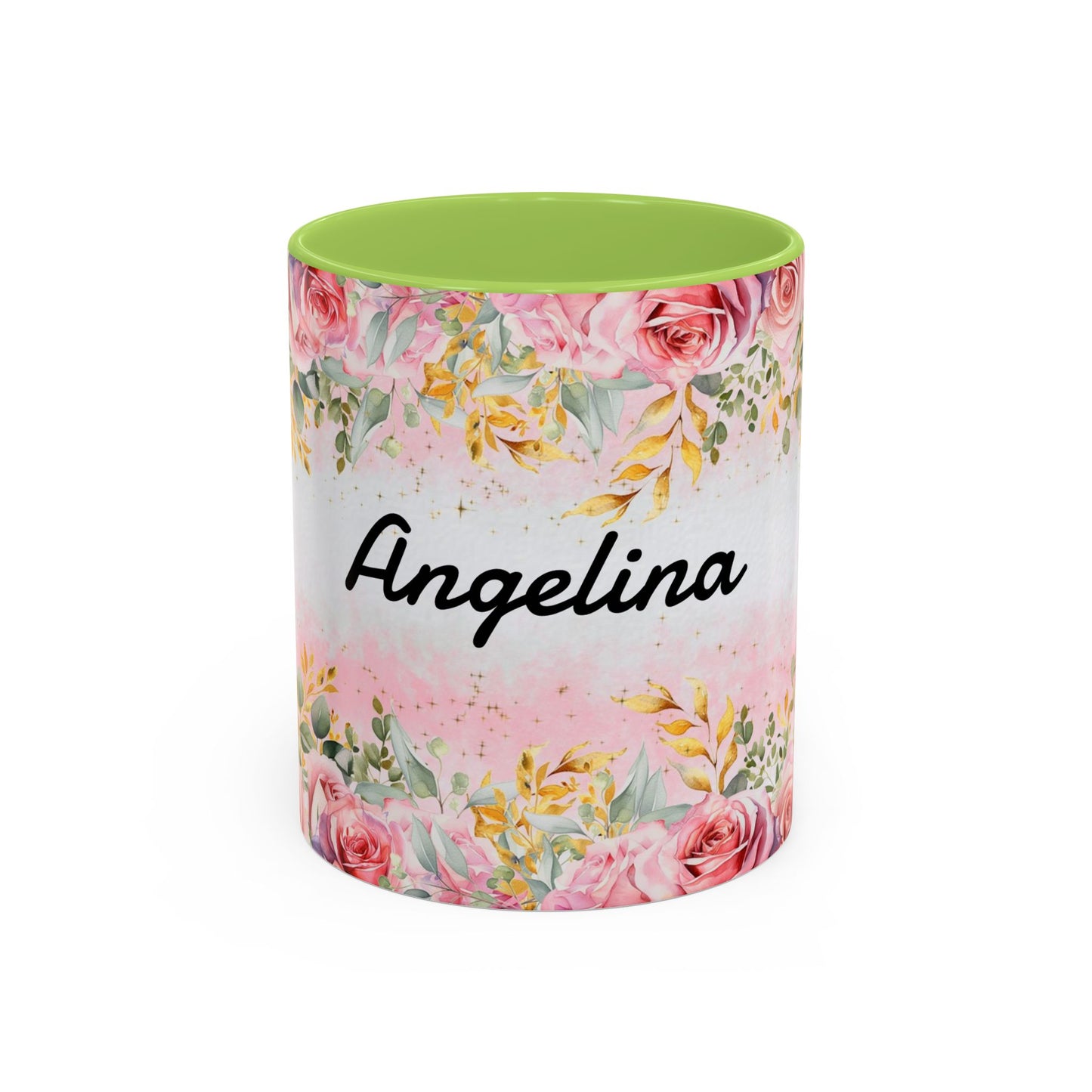Personalized Floral Accent Coffee Mug, Custom Gift for Her, Birthday Mug, Floral Drinkware, Mother's Day Gift