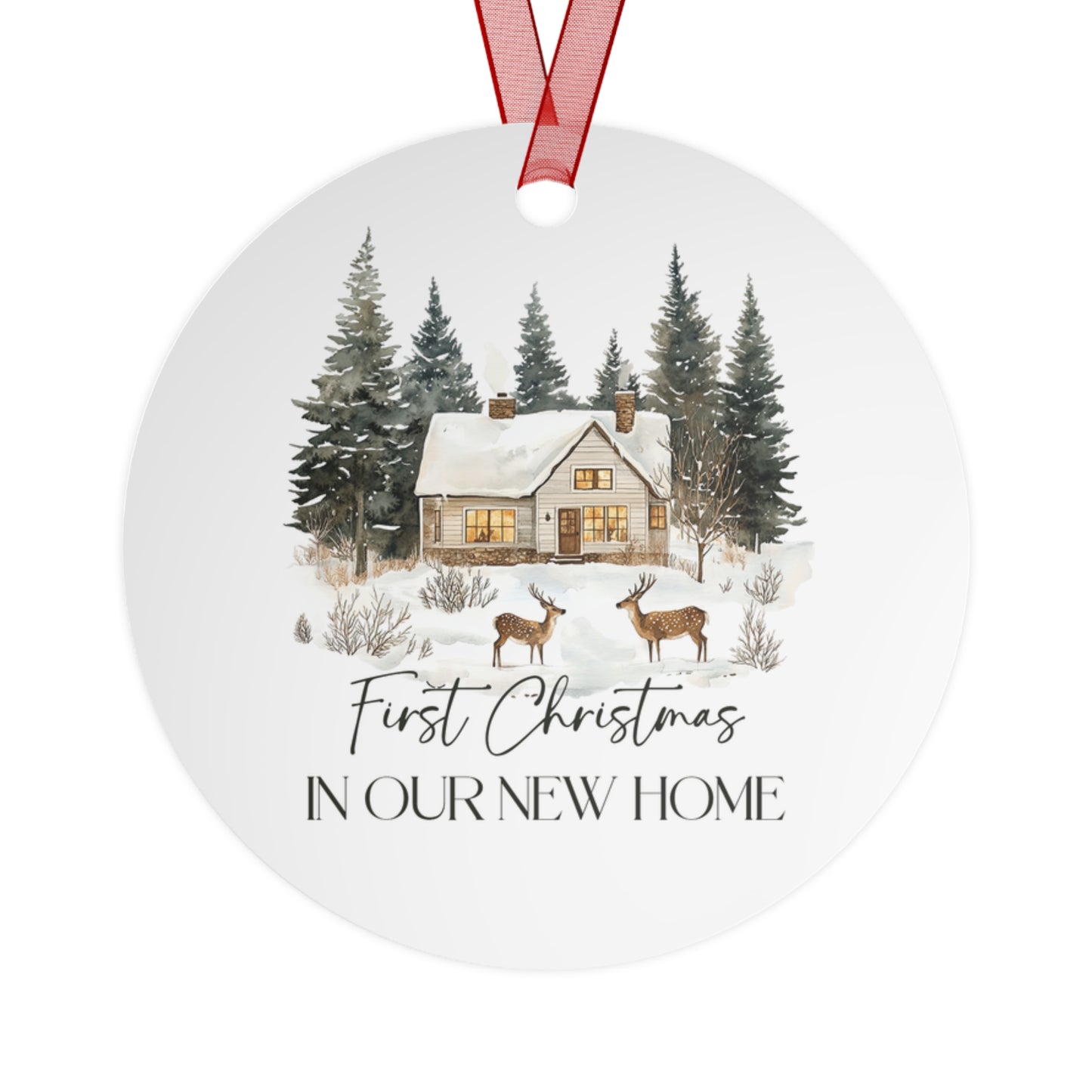 Personalized Christmas Ornaments, First Christmas in Our New Home, Ceramic Christmas Decor, Gift for Couples, Family Keepsake