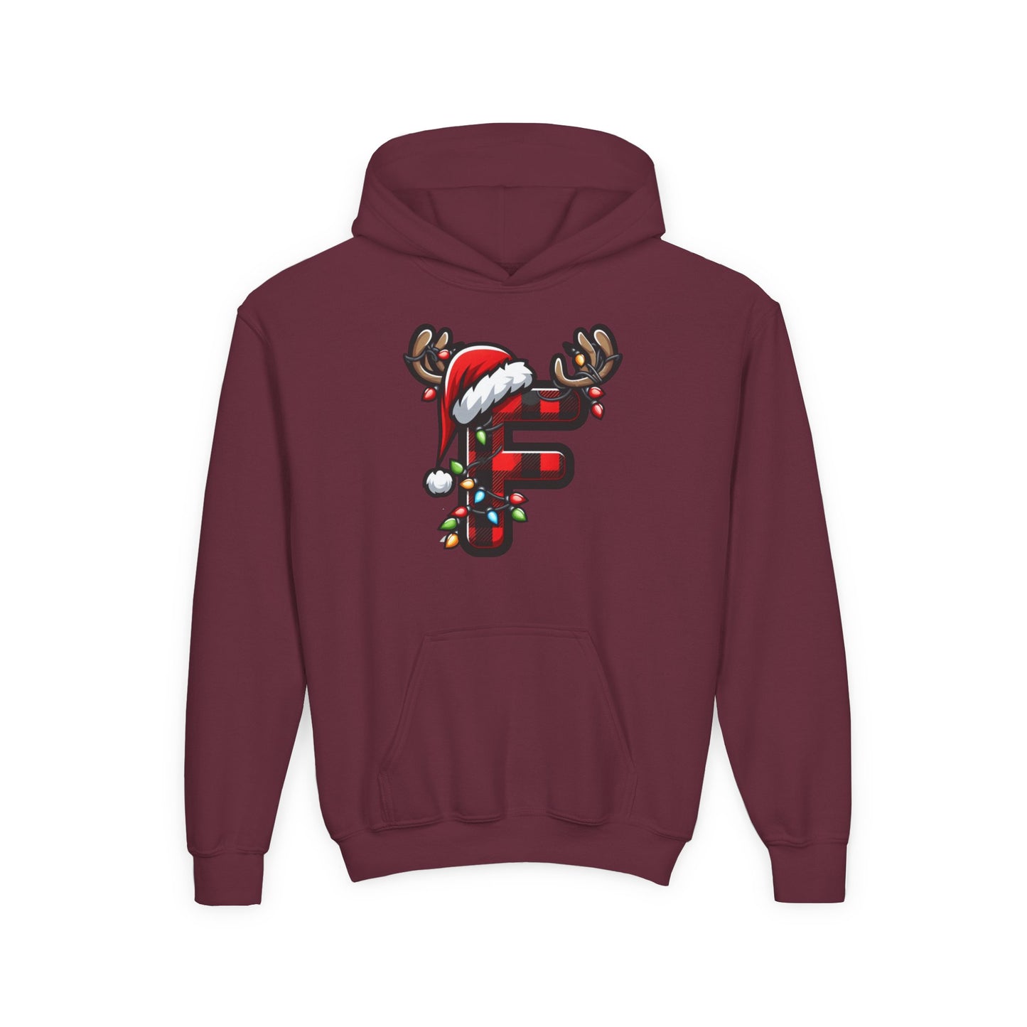 Personalized Festive Reindeer Hoodie for Kids, Christmas Sweatshirt hoodie, Holiday Gift, Cozy Winter Attire, Personalized Youth Hoody