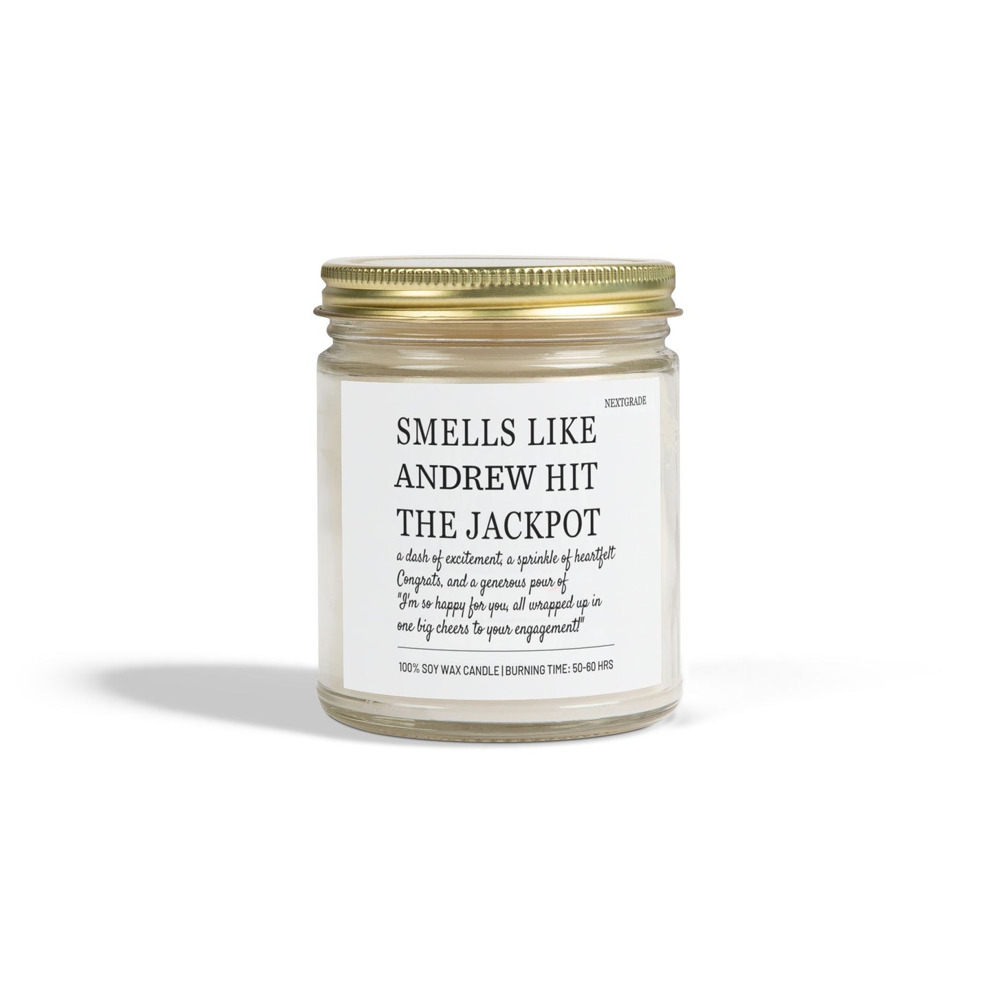 Personalized Scented Candle, Custom Candle Hit the Jackpot - Engaged Couple's Bridal Shower - Funny Unique Bride to Be