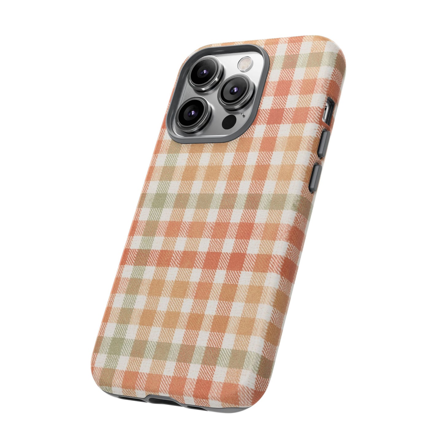 Boho Checkered Phone Case | Neutral Aesthetic Plaid Case | Retro Minimalist Check Design | iPhone Cover | Samsung Cover