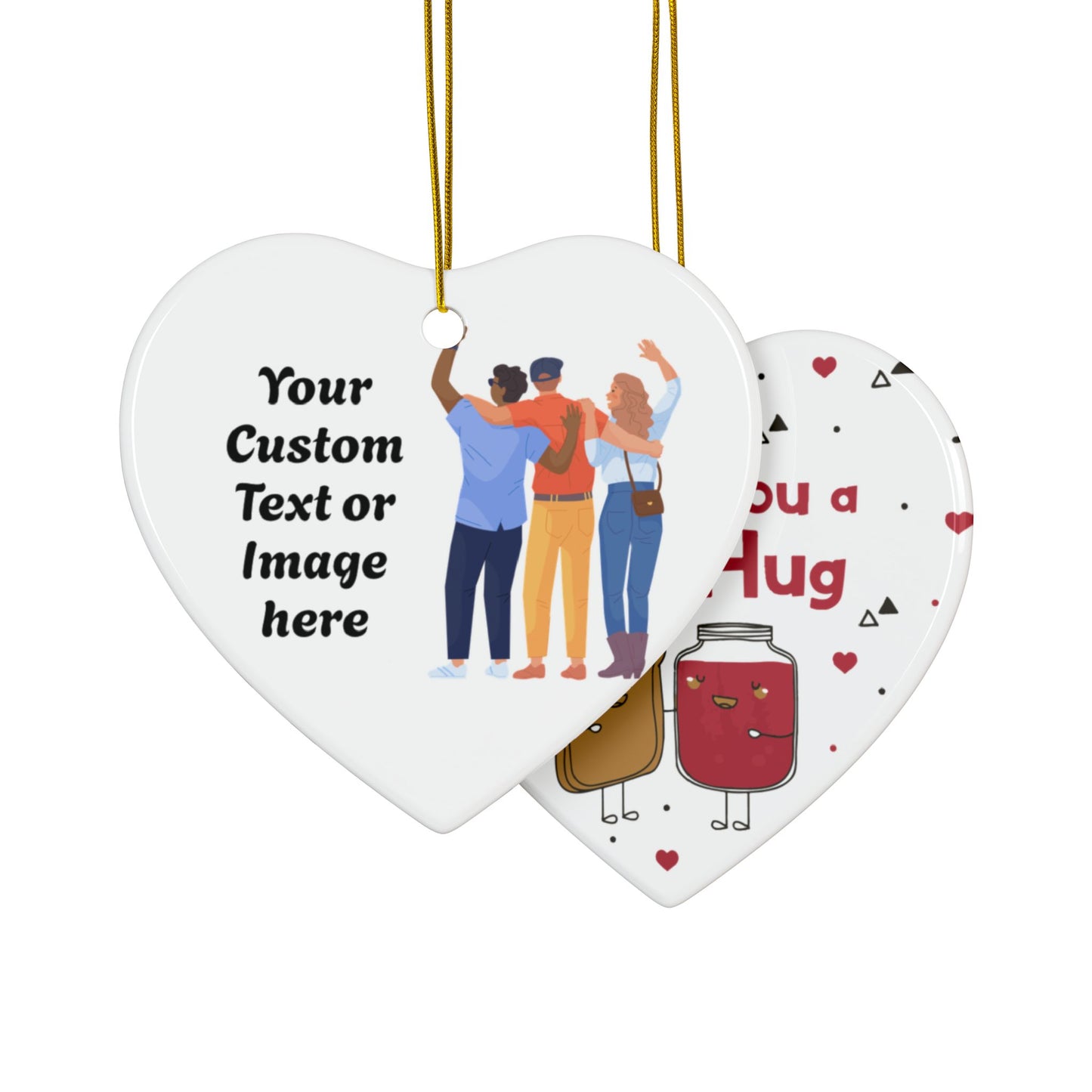Personalized Little Hug Ornament, Cute Christmas Tree Decoration for Friends, Family, or Coworkers, Funny Holiday Gift, Friendship Keepsake