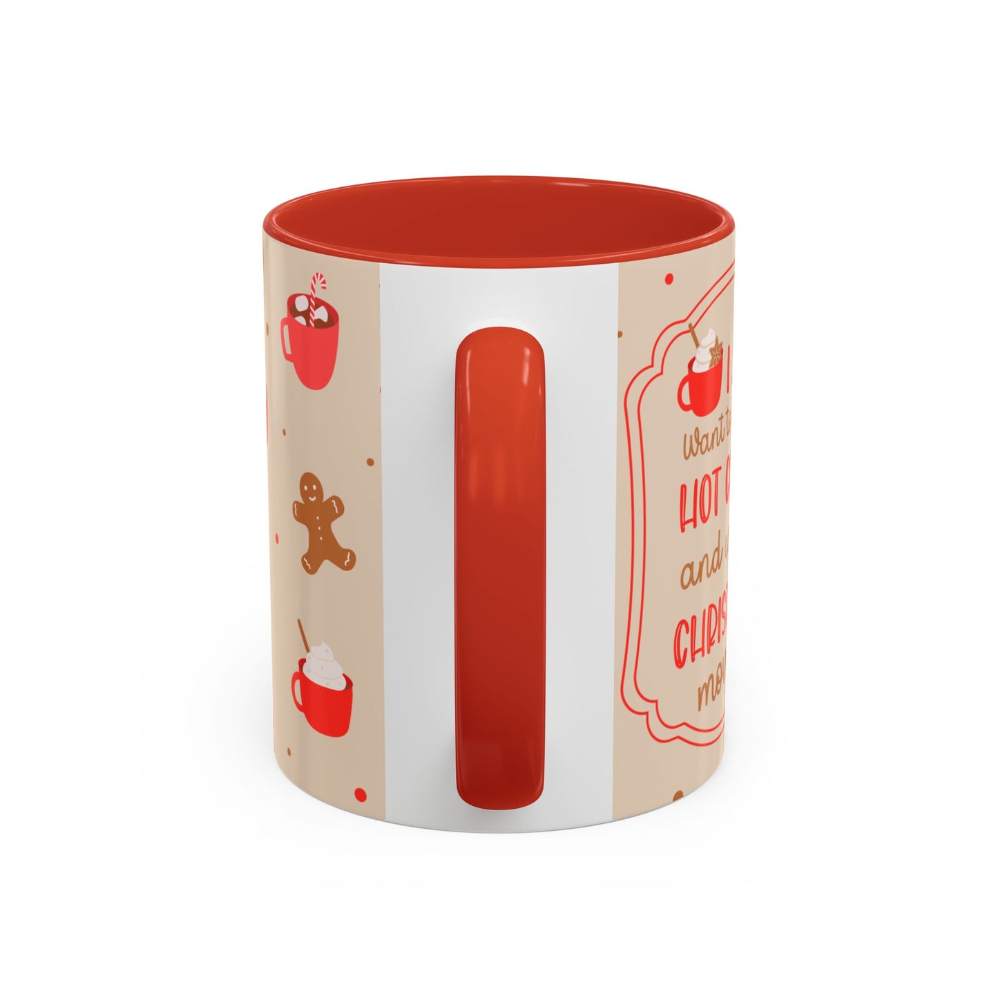 Festive Accent Coffee Mug, Holiday Gift, Hot Chocolate Lover, Christmas Decor, Winter Vibes, Cozy Mugs, Gift for her