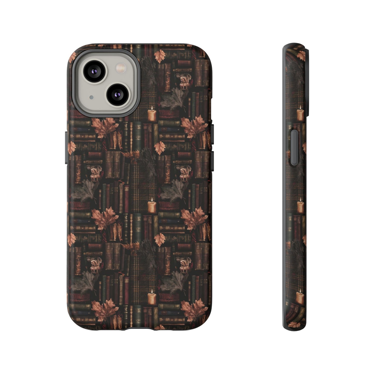 Gothic Phone Case Dark Academia Literary iPhone Samsung Cover with Books & Flowers, Phone case