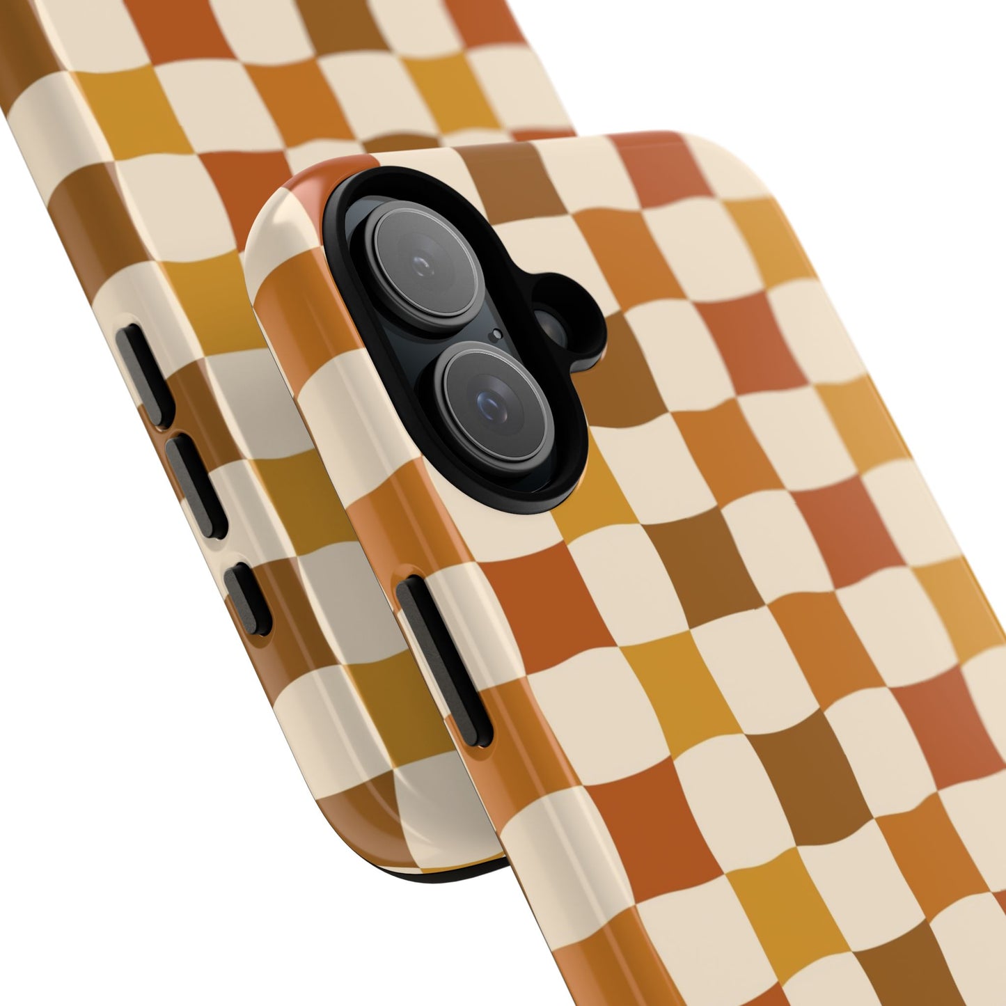 Boho Checked Phone Case, Checkerboard Design, Durable Protection, Phone Cover, Phone case For iPhone and Samsung, Trendy Phone Cover