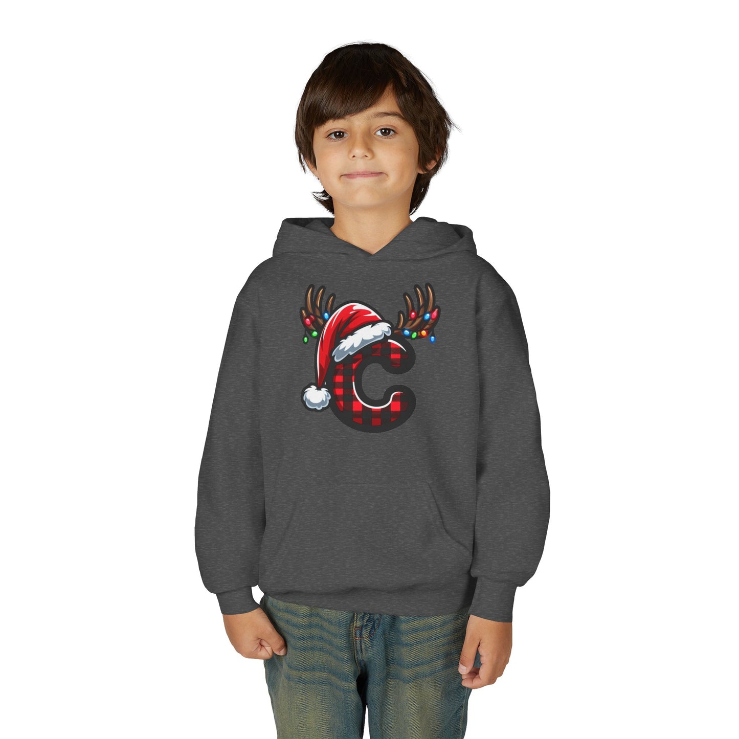 Personalized Festive Reindeer Hoodie for Kids, Christmas Sweatshirt hoodie, Holiday Gift, Cozy Winter Attire, Personalized Youth Hoody