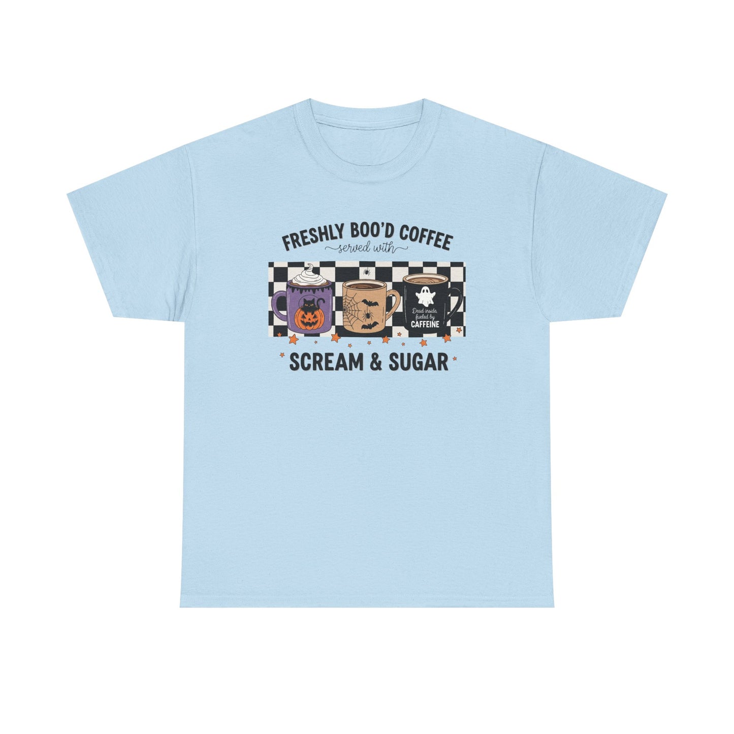 Coffee Lover Tee, Freshly Boo'd Coffee, Halloween Gift, Soft Cotton T-Shirt, Perfect for Fall Celebrations, Unique Graphic Tee