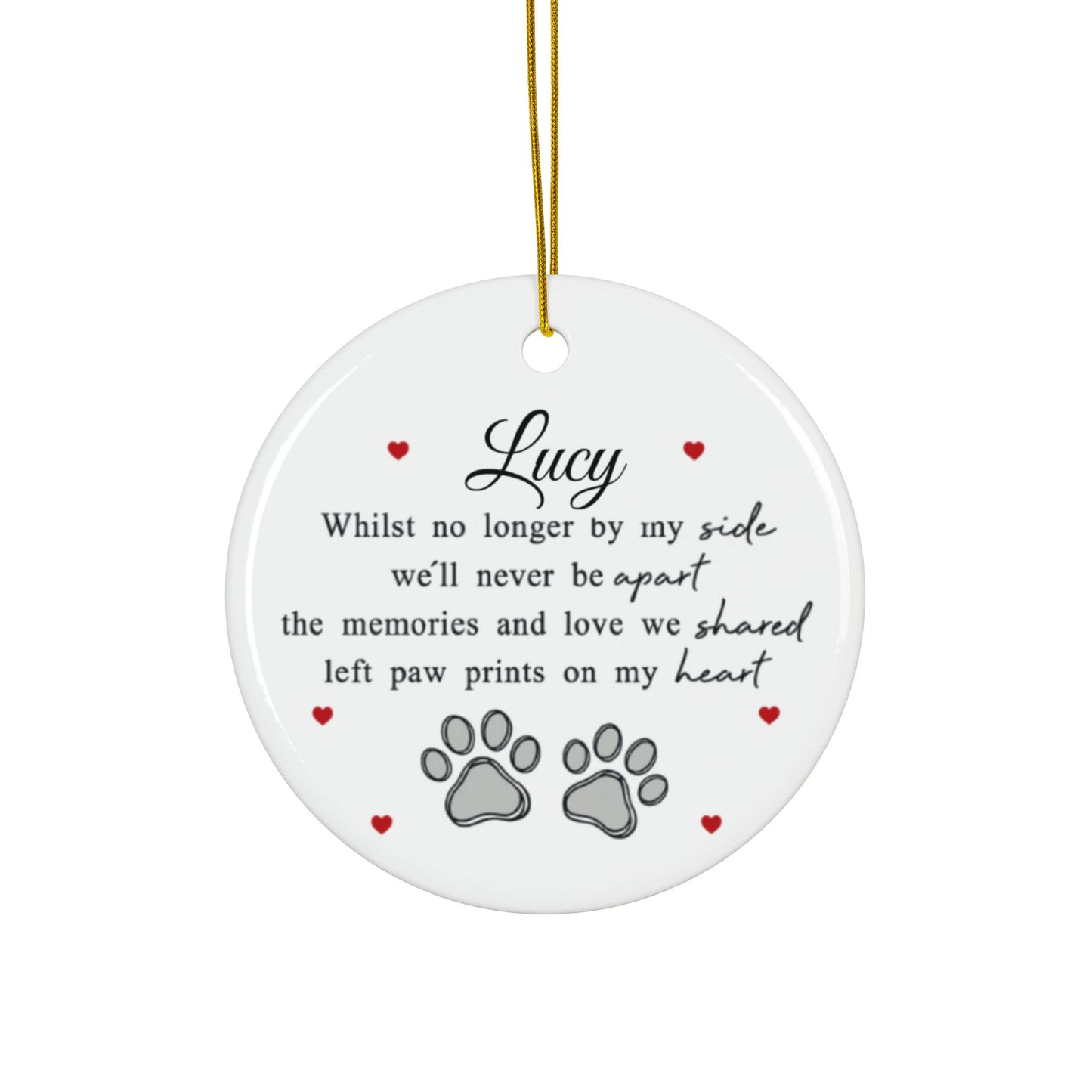 Memorial Decorative Ornaments, Pet Loss Gift, Double-Sided Keepsake, Custom Memorial Decor, Dog/Cat Tribute, Heartfelt Remembrance
