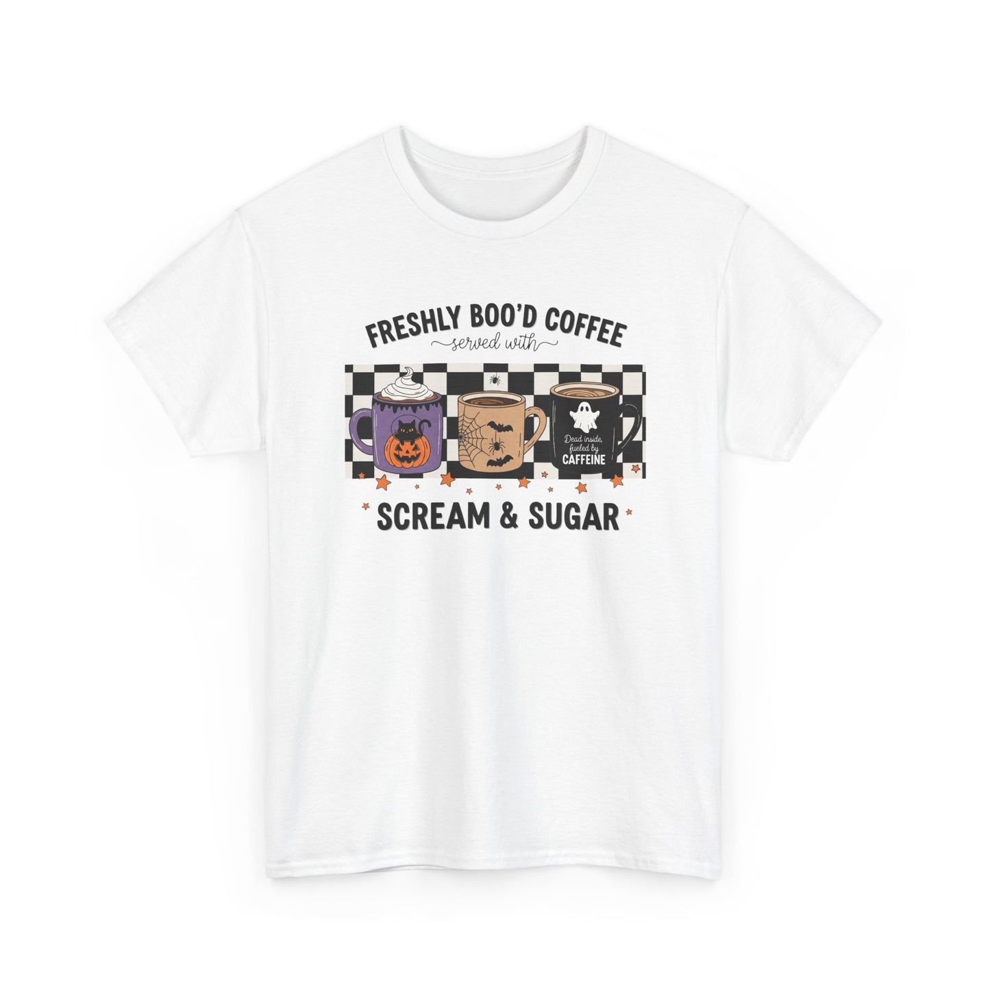 Coffee Lover Tee, Freshly Boo'd Coffee, Halloween Gift, Soft Cotton T-Shirt, Perfect for Fall Celebrations, Unique Graphic Tee