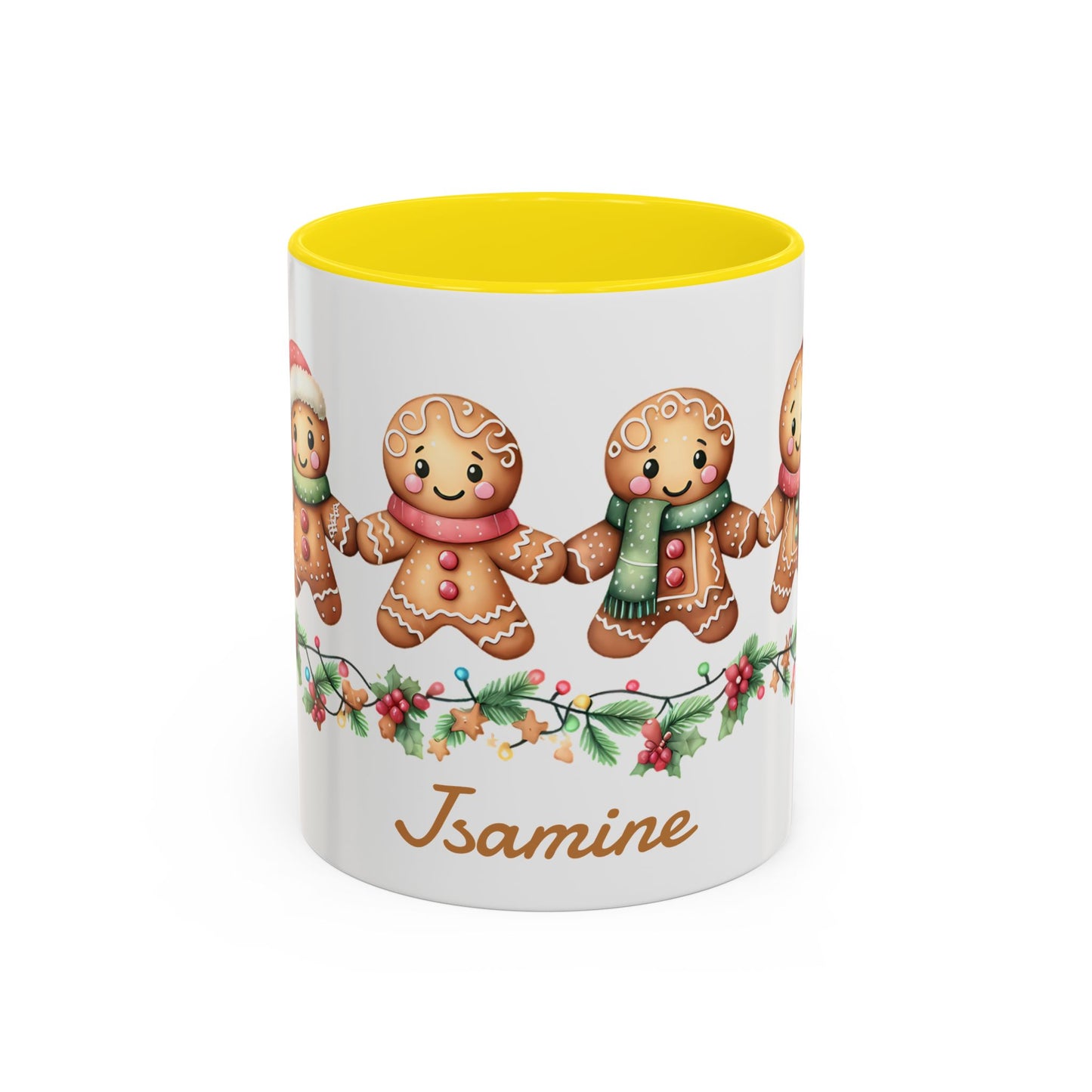 Personalized Gingerbread Friends Coffee Mug, Holiday Mug, Christmas Decor, Personalized Coffee Cup, Gift for Her, Winter Wonderland