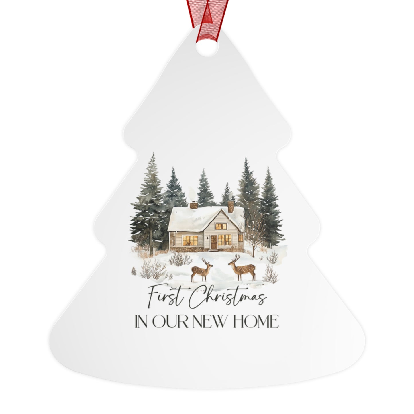 Personalized Christmas Ornaments, First Christmas in Our New Home, Ceramic Christmas Decor, Gift for Couples, Family Keepsake